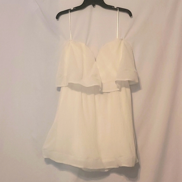 BOOHOO White Strapless Deep V Neck Mini Dress - Picture 6 of 14